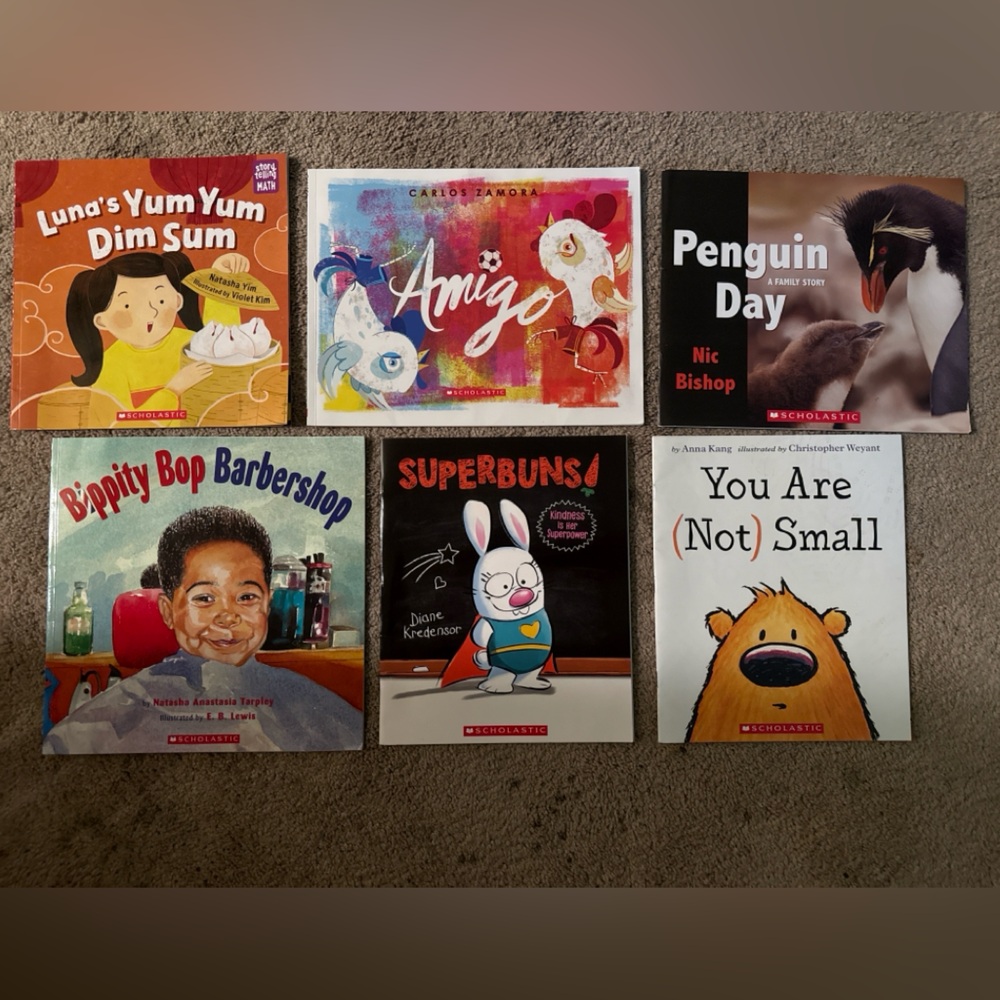 Scholastic Kids Book Bundle Lot of 6 Picture Books Educational‎ Children’s Set